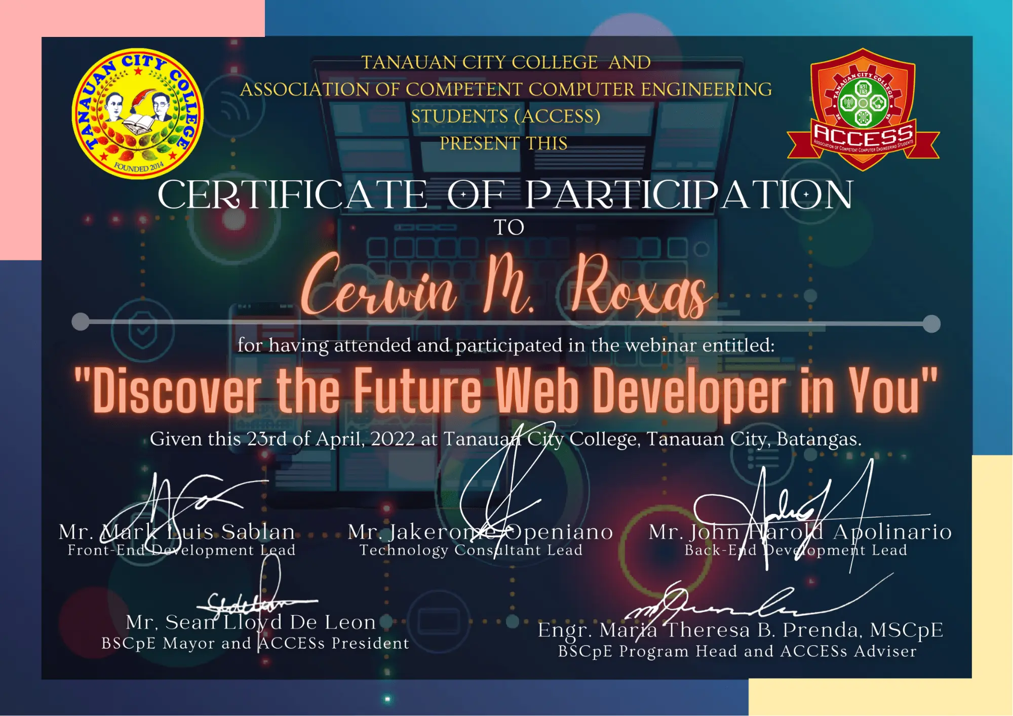 Certificate 1